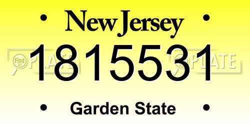 1815531 New Jersey License Plate