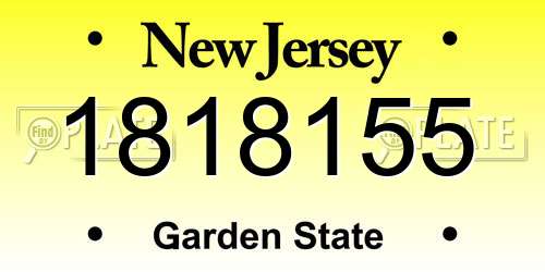 1818155 New Jersey License Plate