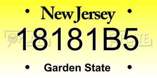 18181B5 New Jersey License Plate