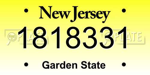 1818331 New Jersey License Plate