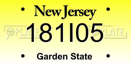 181I05 New Jersey License Plate