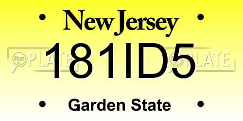 181ID5 New Jersey License Plate