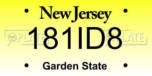 181ID8 New Jersey License Plate