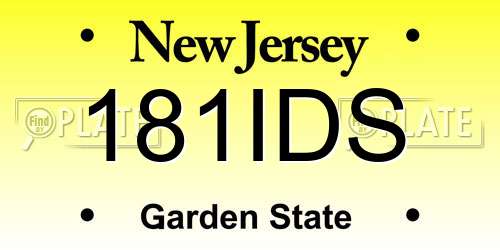 181IDS New Jersey License Plate