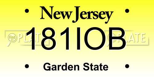 181IOB New Jersey License Plate