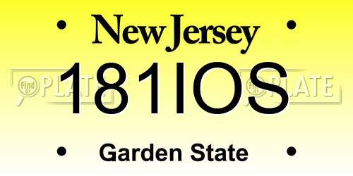 181IOS New Jersey License Plate