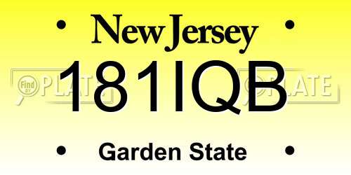 181IQB New Jersey License Plate