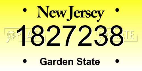 1827238 New Jersey License Plate