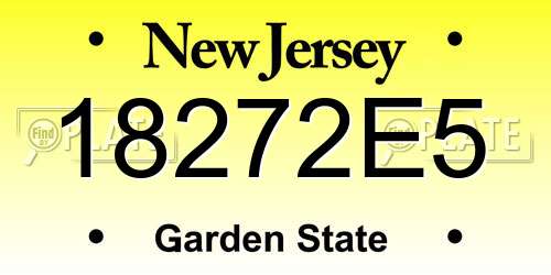 18272E5 New Jersey License Plate