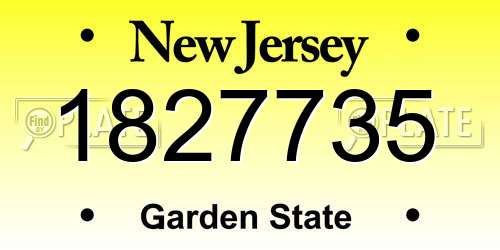 1827735 New Jersey License Plate