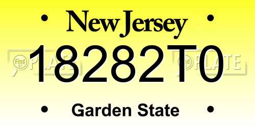 18282T0 New Jersey License Plate