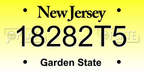 18282T5 New Jersey License Plate