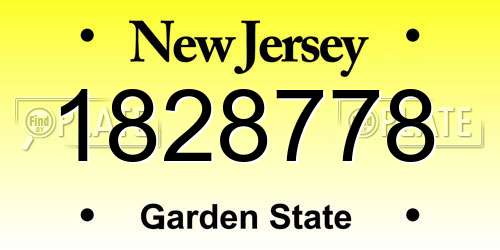 1828778 New Jersey License Plate