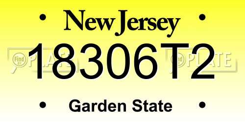 18306T2 New Jersey License Plate