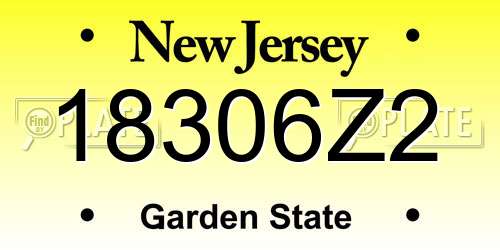18306Z2 New Jersey License Plate