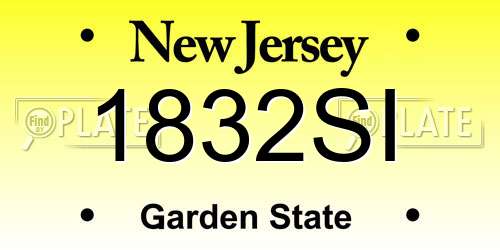 1832SI New Jersey License Plate