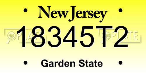 18345T2 New Jersey License Plate