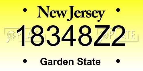 18348Z2 New Jersey License Plate