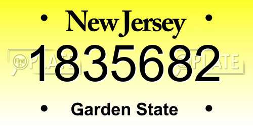 1835682 New Jersey License Plate