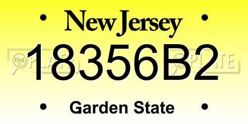 18356B2 New Jersey License Plate