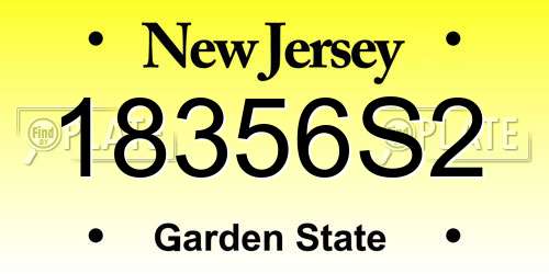 18356S2 New Jersey License Plate