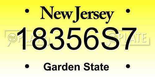 18356S7 New Jersey License Plate
