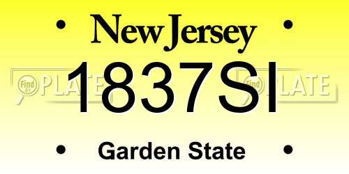1837SI New Jersey License Plate