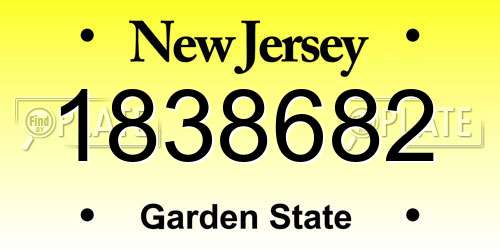 1838682 New Jersey License Plate