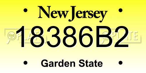 18386B2 New Jersey License Plate