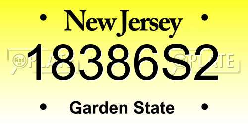18386S2 New Jersey License Plate