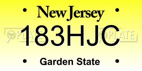 183HJC New Jersey License Plate