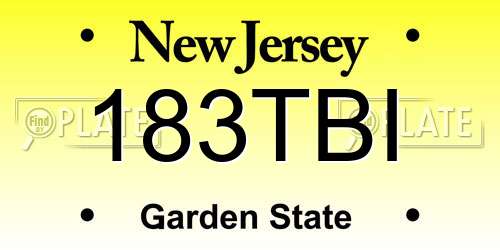 183TBI New Jersey License Plate
