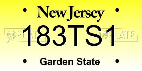 183TS1 New Jersey License Plate