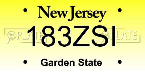 183ZSI New Jersey License Plate