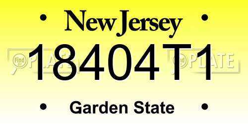 18404T1 New Jersey License Plate