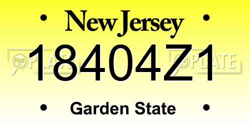 18404Z1 New Jersey License Plate