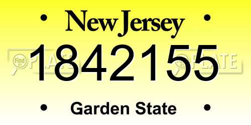 1842155 New Jersey License Plate