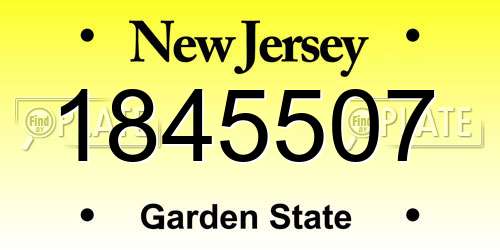 1845507 New Jersey License Plate