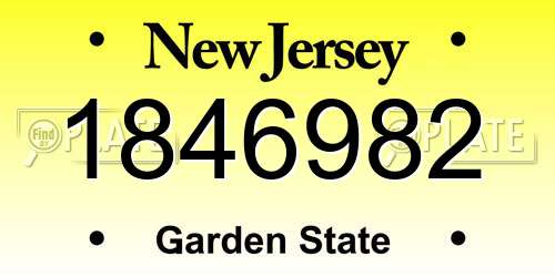 1846982 New Jersey License Plate