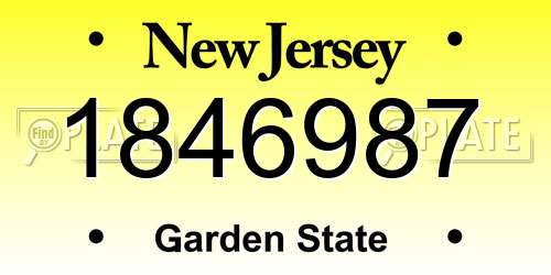 1846987 New Jersey License Plate