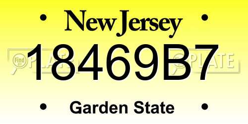 18469B7 New Jersey License Plate