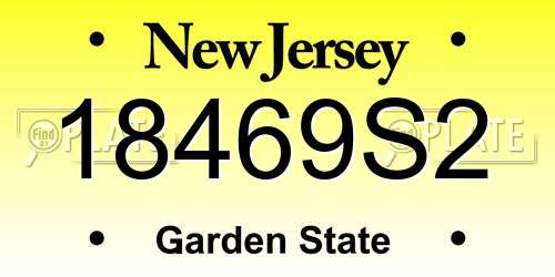 18469S2 New Jersey License Plate