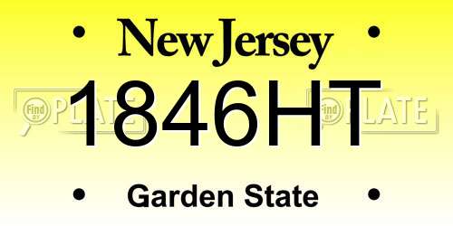 1846HT New Jersey License Plate