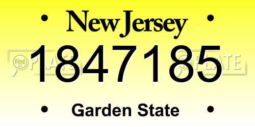 1847185 New Jersey License Plate