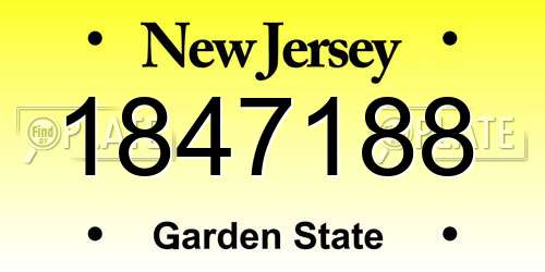 1847188 New Jersey License Plate
