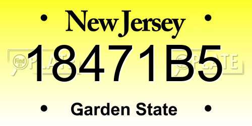 18471B5 New Jersey License Plate