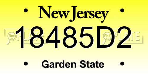 18485D2 New Jersey License Plate