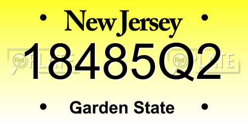 18485Q2 New Jersey License Plate