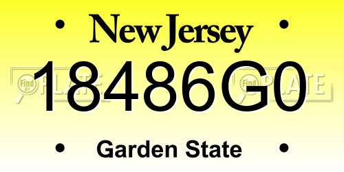 18486G0 New Jersey License Plate