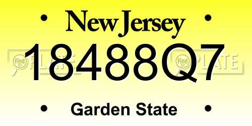 18488Q7 New Jersey License Plate